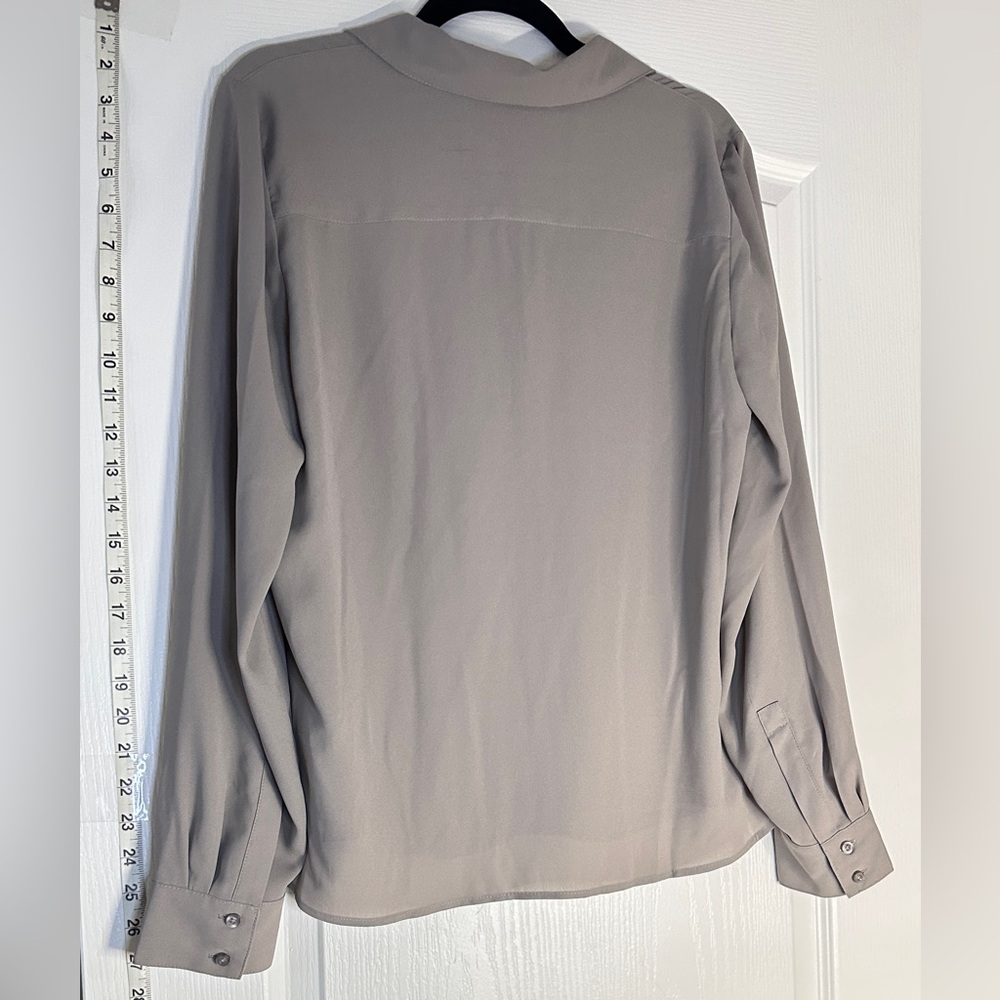 Calvin Klein Button Down Blouse, Gray Large - image 4